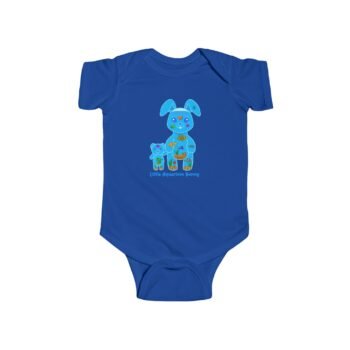 Little Aquarium Bunny Infant Fine Jersey Bodysuit in Royal Blue