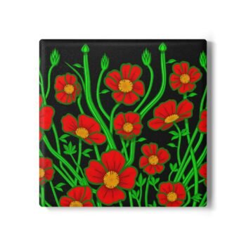 The Italian Poppies of Spring Ceramic Coaster