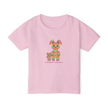 Little Rainbow Sherbet Bunny Heavy Cotton™ Toddler T-shirt in Pink