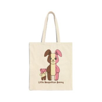 Little Neapolitan Bunny 15"x16" Inch Cotton Canvas Tote Bag