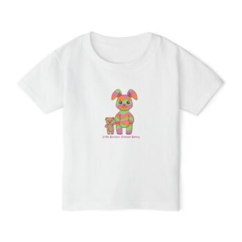 Little Rainbow Sherbet Bunny Cotton Toddler T-shirt in White