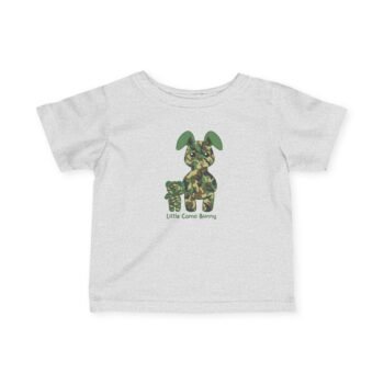 Little Camo Bunny Infant Fine Jersey Tee in Light Grey
