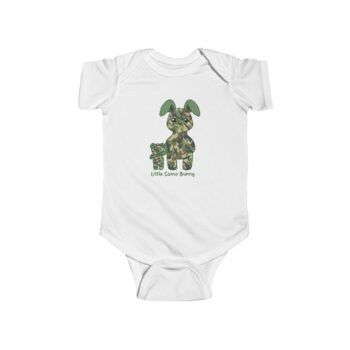 Little Camo Bunny Infant Fine Jersey Bodysuit in White