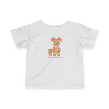 Little Rainbow Sherbet Bunny  Infant Fine Jersey Tee in White