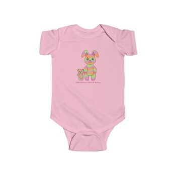 Little Rainbow Sherbet Bunny Infant Fine Jersey Bodysuit in Pink
