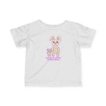 Little Vanilla Confetti Ice Cream Bunny Infant Fine Jersey Tee in White