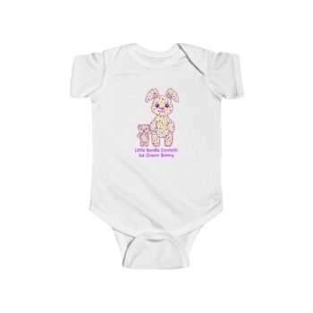 Little Vanilla Confetti Ice Cream Bunny Infant Fine Jersey Bodysuit in White