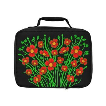 The Italian Poppies of Spring Lunch Bag in Black