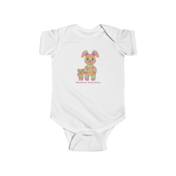 Little Rainbow Sherbet Bunny Infant Fine Jersey Bodysuit in White