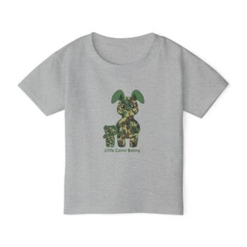 Little Camo Bunny Cotton Toddler T-shirt in Light Grey