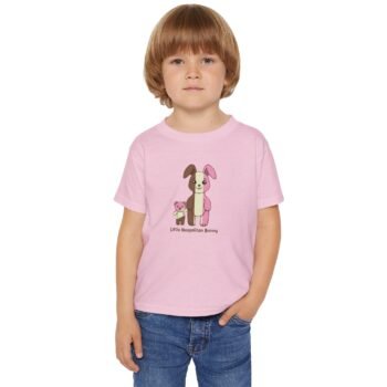 Little Neapolitan Bunny Heavy Cotton Toddler T-shirt in Pink
