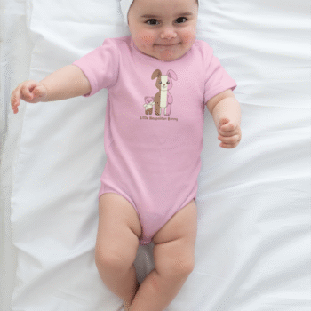 Little Neapolitan Bunny Infant Fine Jersey Bodysuit in Pink